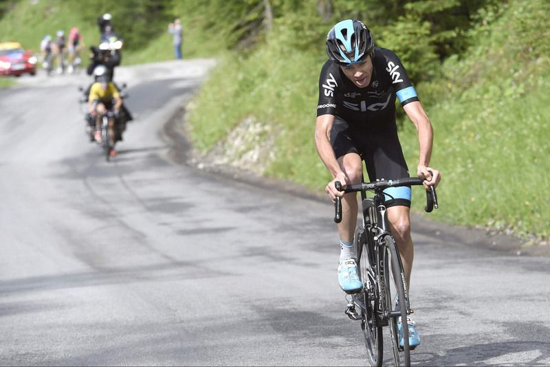 Chris Froome (Team Sky) riding to a second straight stage win
