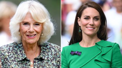 Queen Camilla’s special privilege that the Princess of Wales can never have revealed. Seen here are Queen Camilla and Kate at separate events