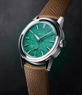 green stone dial watch