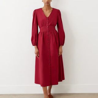 Red tea dress from M&S