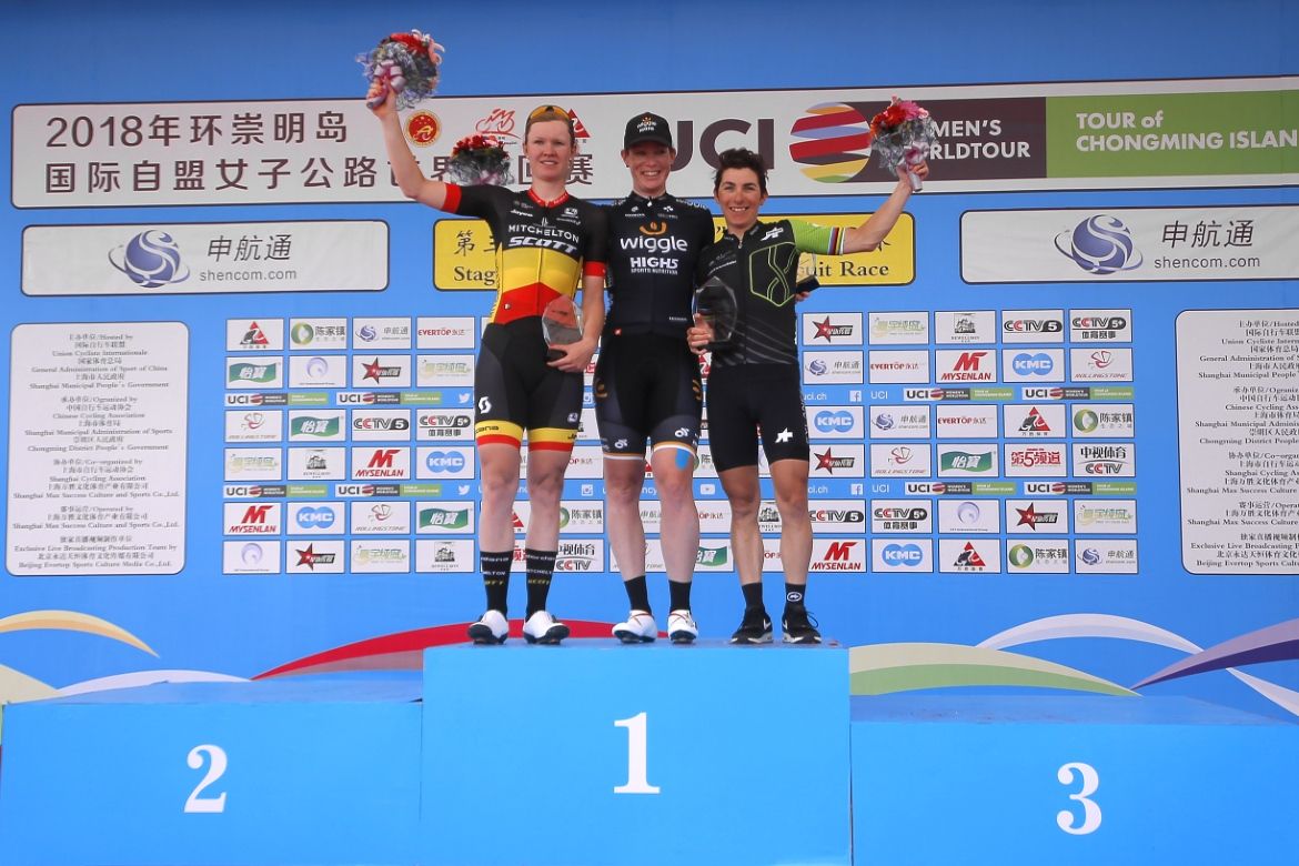 Kirsten Wild won stage 3 of the Tour of Chongming Island ahead of Jolien D'hoore and Giorgia Bronzini