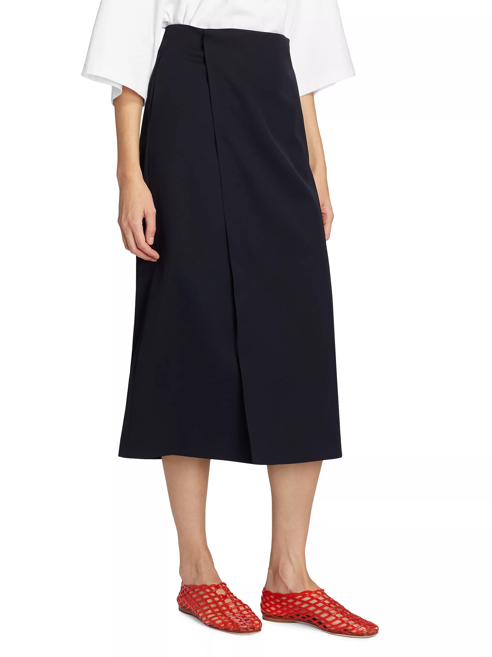 Kavi Wool Wrap Midi-Skirt