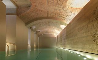 The indoor swimming pool at the Four Seasons Hotel — Milan, Italy
