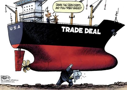 Obama cartoon U.S. trade deal