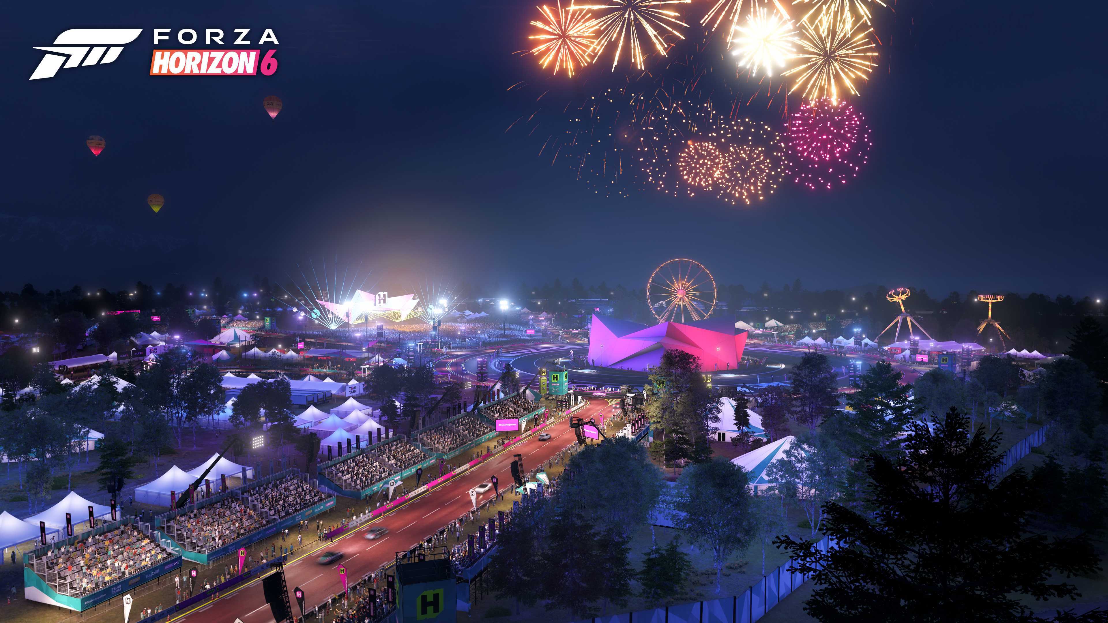 A promotional image of the Horizon Festival in Forza Horizon 6.