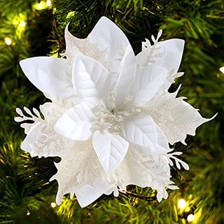 Furrain Christmas Poinsettia Artificial Flowers Decorations 5.5