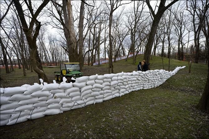 Organizers hope these sandbags will buy some time