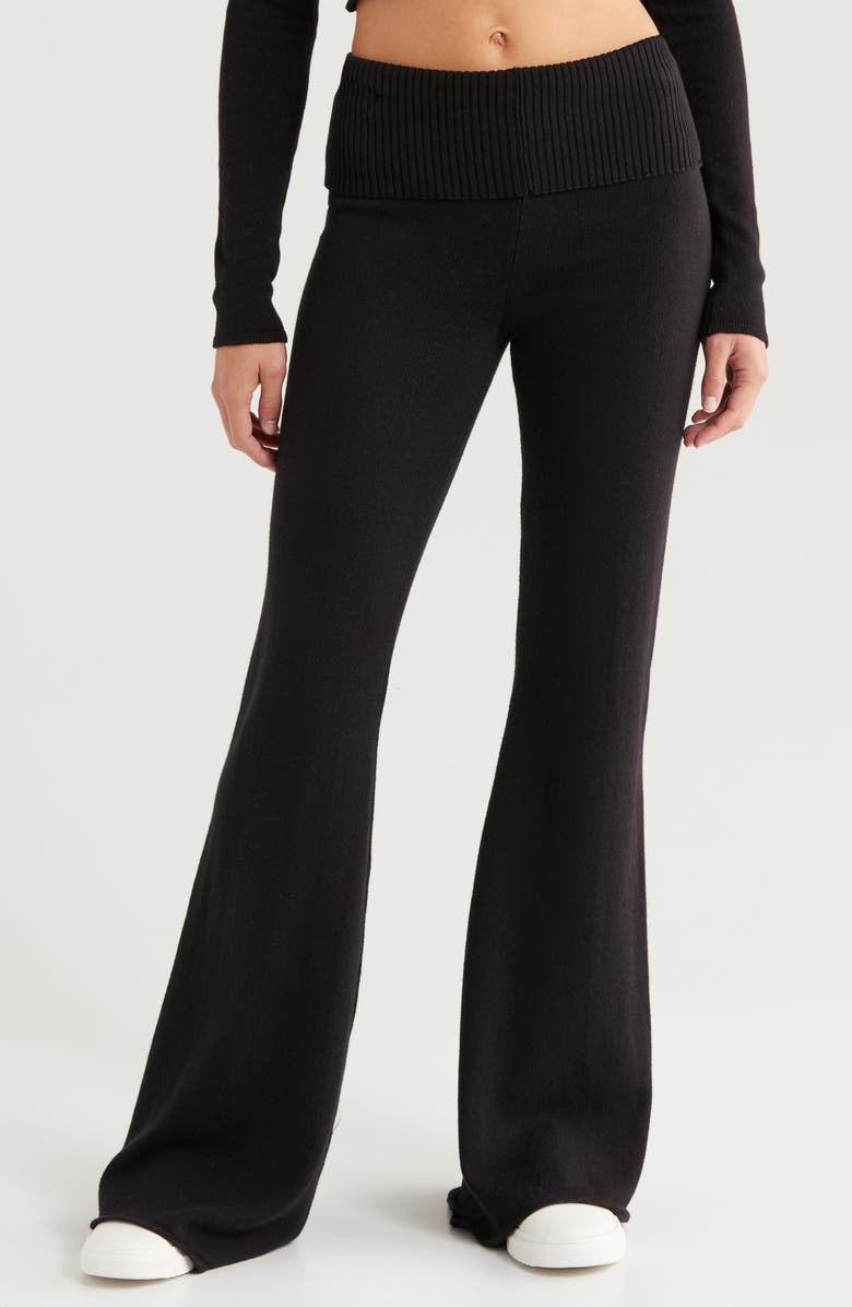 Foldover Cotton Blend Pants