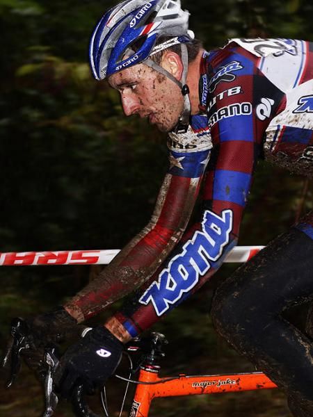 Ryan Trebon focuses on the win for his Kona team.