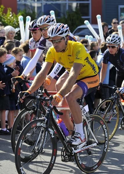 Jeremy Yates of Share the Road starts the day in yellow.
