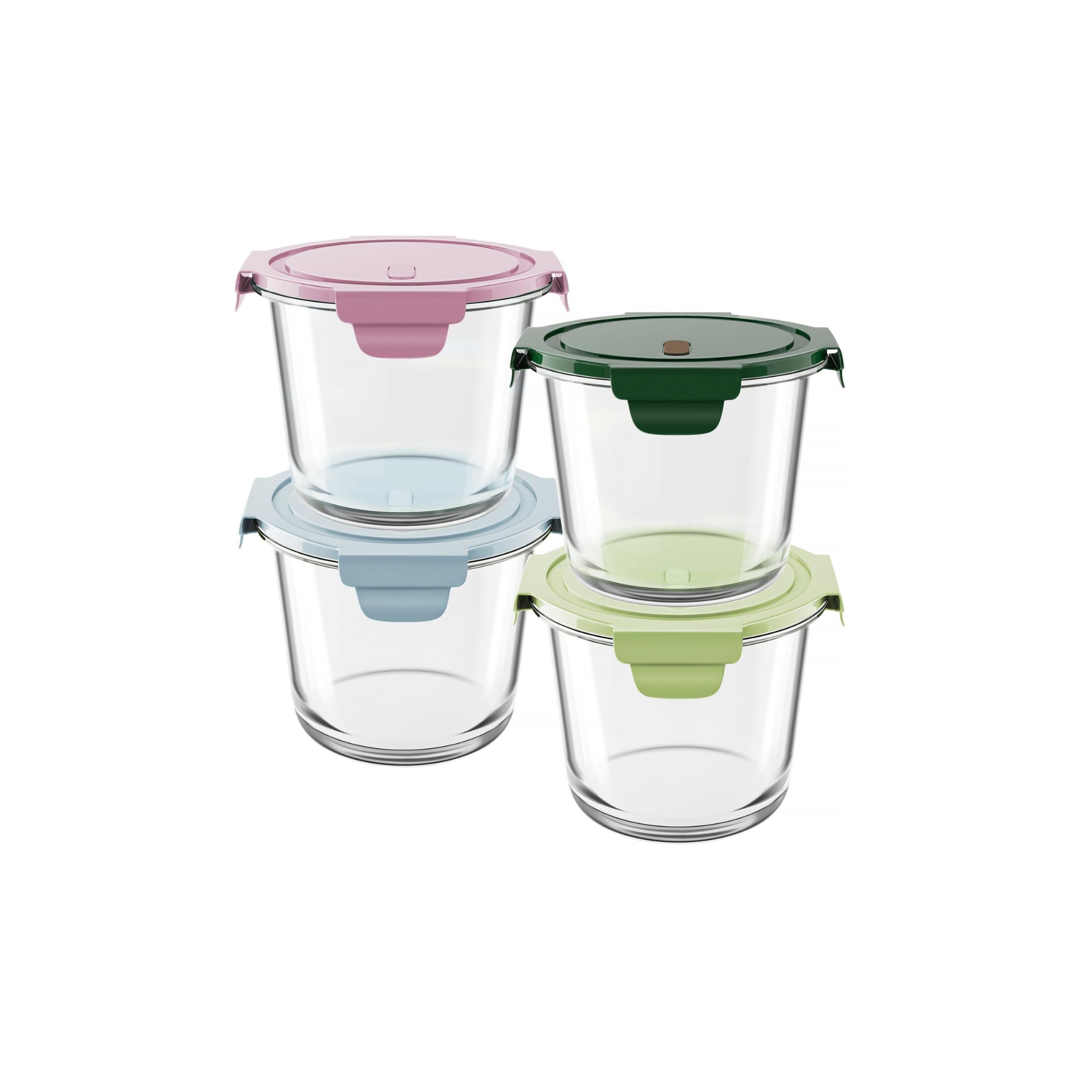 8 Pcs Glass Meal Prep Containers With Lids