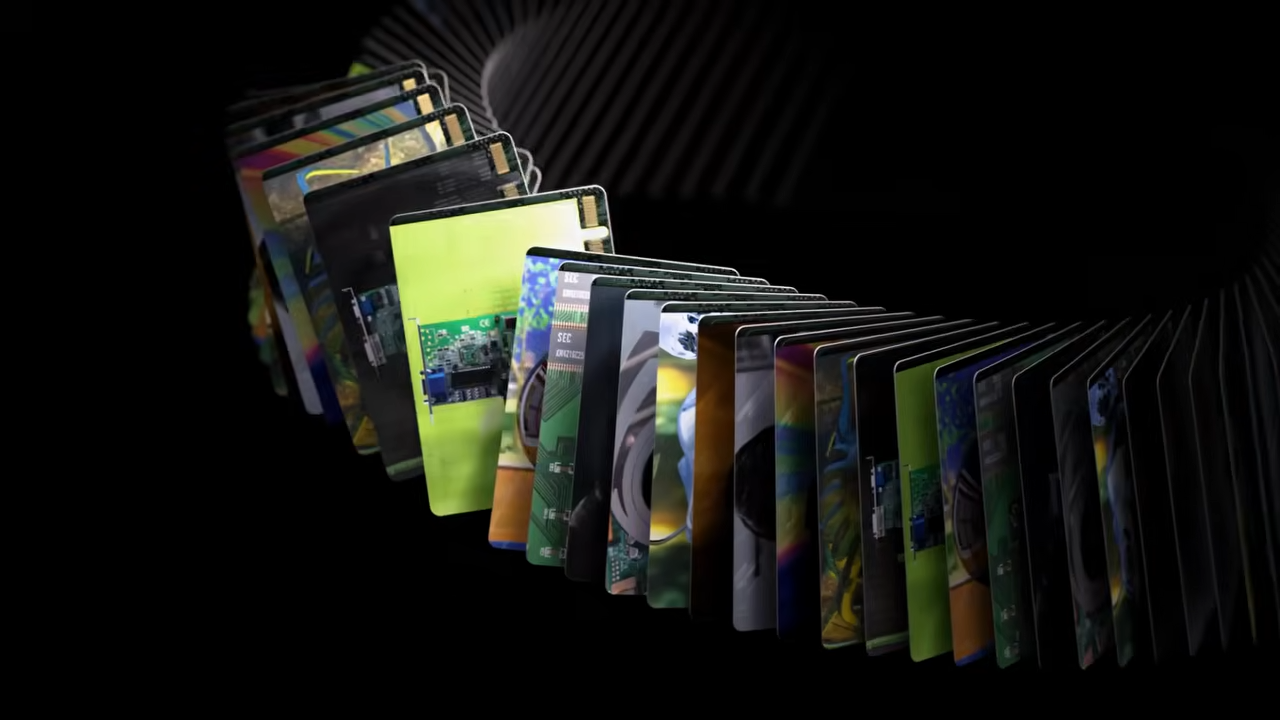 Nvidia trading cards. 