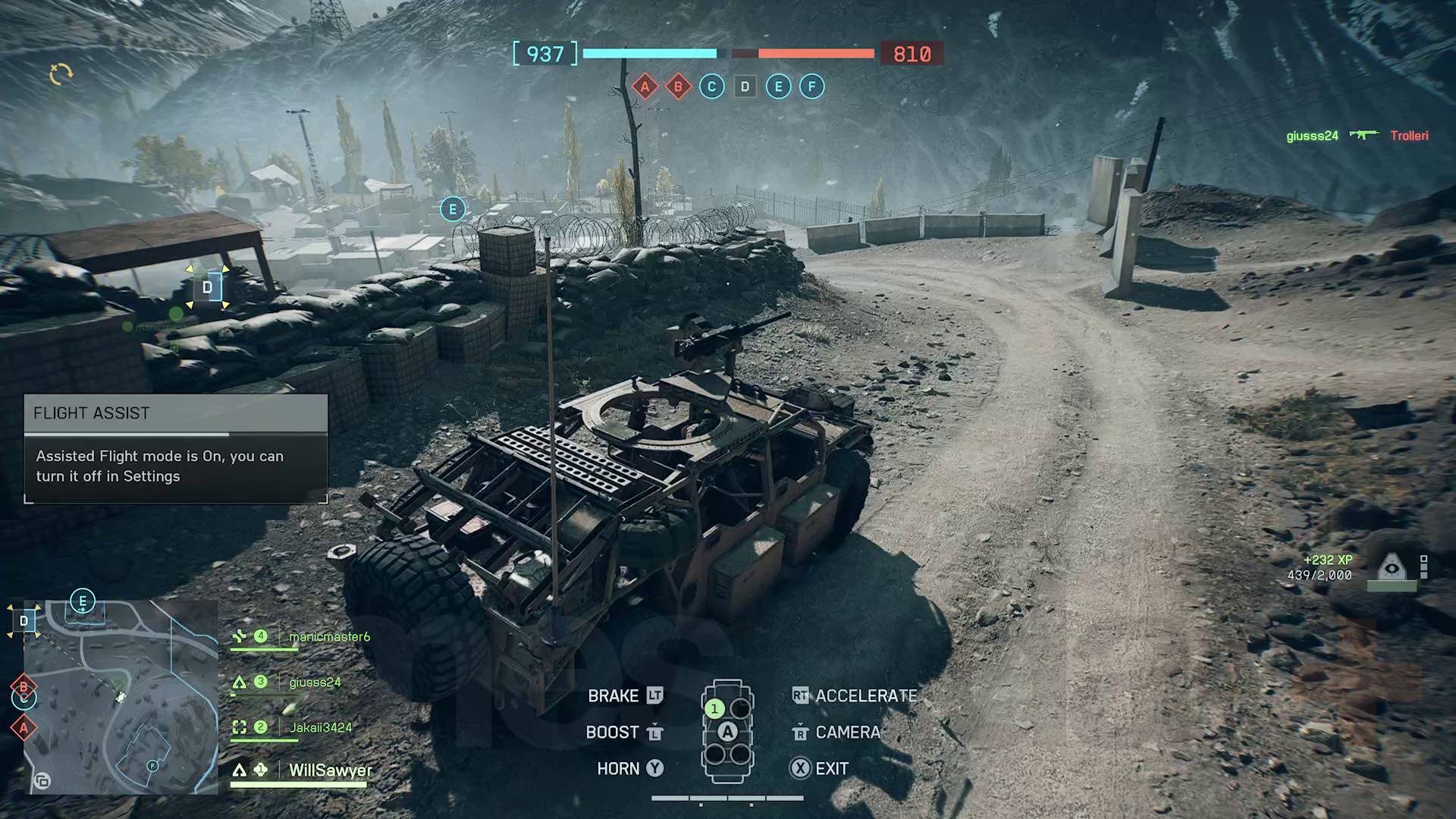 Battlefield 6 vehicles light transport car driving down hill road