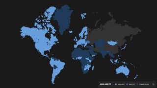 Availability map of Starlink satellite internet