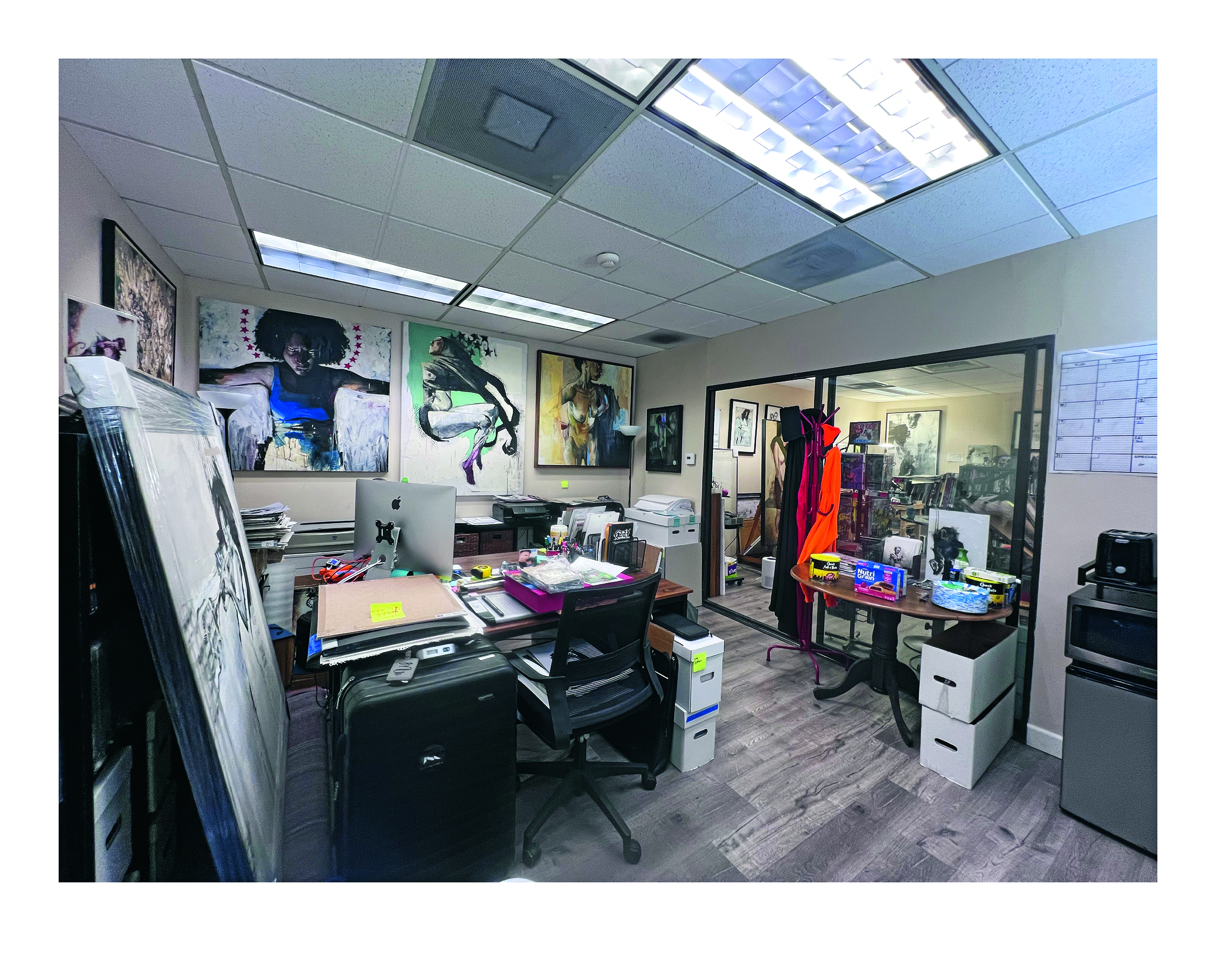 An artist studio in an office building