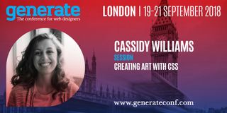 Cassidy Williams' talk 'Creating Art with CSS' will be appearing at Generate London 19 - 21 September 2018.