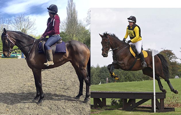 “This is Divine Folly aka Ross who was a National Hunt horse. He came off the track in April 2016 at 11 years old and I got him in May. Ross was very willing to retrain and he was out doing his first one-day event in September coming 10th out of 36. Unfortunately I lost him to colic in October. His trainer Lawney Hill very kindly offered me Joey, another ex-racehorse, who I am now retraining” — Laura Meller