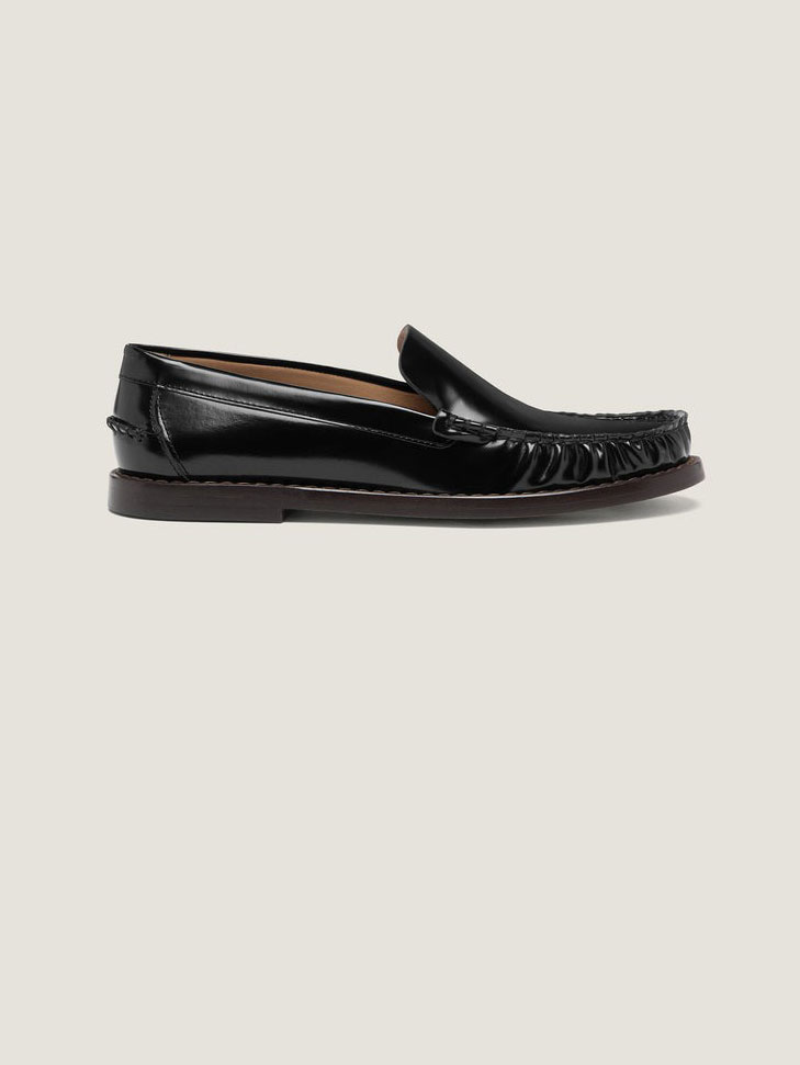Kali Fur Penny Loafer in Brushed Leather