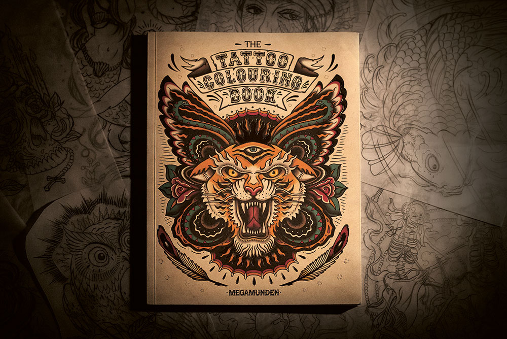 Ollie Munden's tattoo colouring book