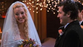 Lisa Kudrow as Phoebe and Paul Rudd as Mike in Friends Season 10 episode "The One With Phoebe's Wedding."