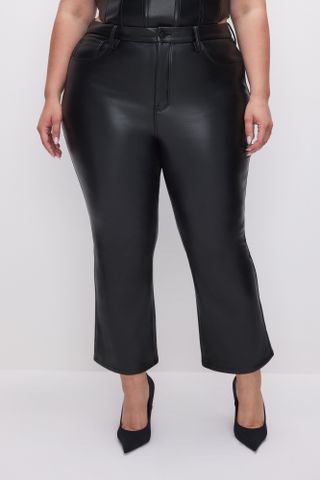 Good Legs Cropped Mini Boot Faux Leather Pants | Black001