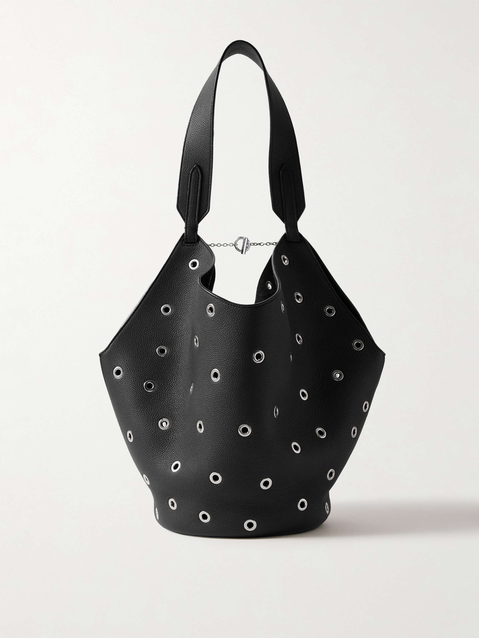 Lotus Small Embellished Textured-Leather Tote