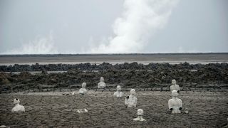 Statues from destroyed villages in Sidoarjo