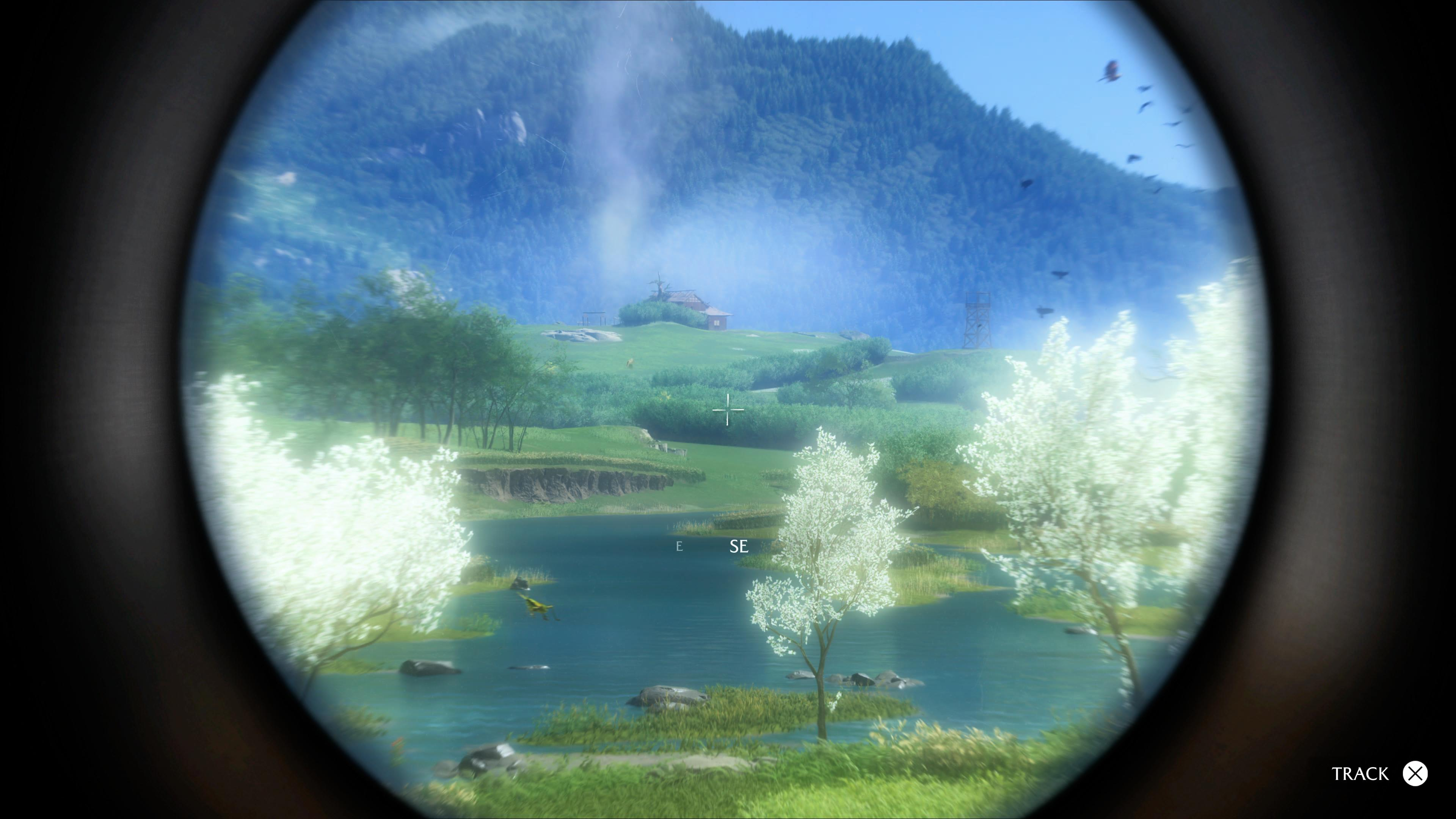 A screenshot of Atsu&#039;s spyglass view in Ghost of Yotei