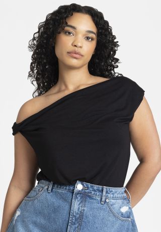 Asym Twist Sleeve Top