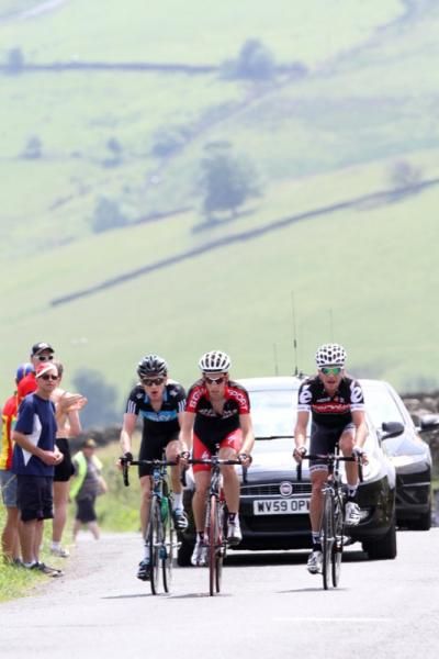 The original break of Geraint Thomas (Sky), Simon Richardson (Simga Specialised) and Jez Hunt (Cervelo).