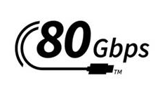 USB 80 Gbps logo on port