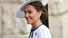 Catherine, Princess of Wales, arrives to Horse Guards Parade for the King's Birthday Parade "Trooping the Colour" in London on June 15, 2024