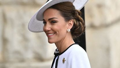 Catherine, Princess of Wales, arrives to Horse Guards Parade for the King's Birthday Parade "Trooping the Colour" in London on June 15, 2024