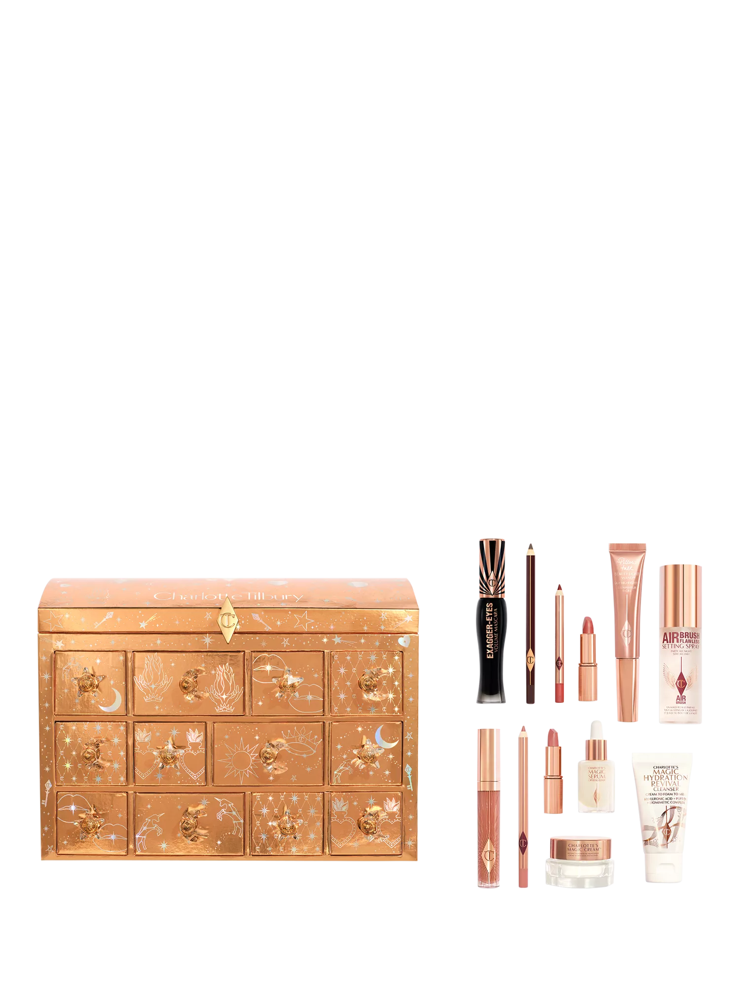 Charlotte Tilbury Charlotte&#039;s Beauty Treasure Chest 12 Door Beauty Advent Calendar