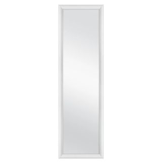 A white rectangular over-the-door mirror