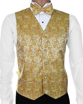 gold brocade men's vest set