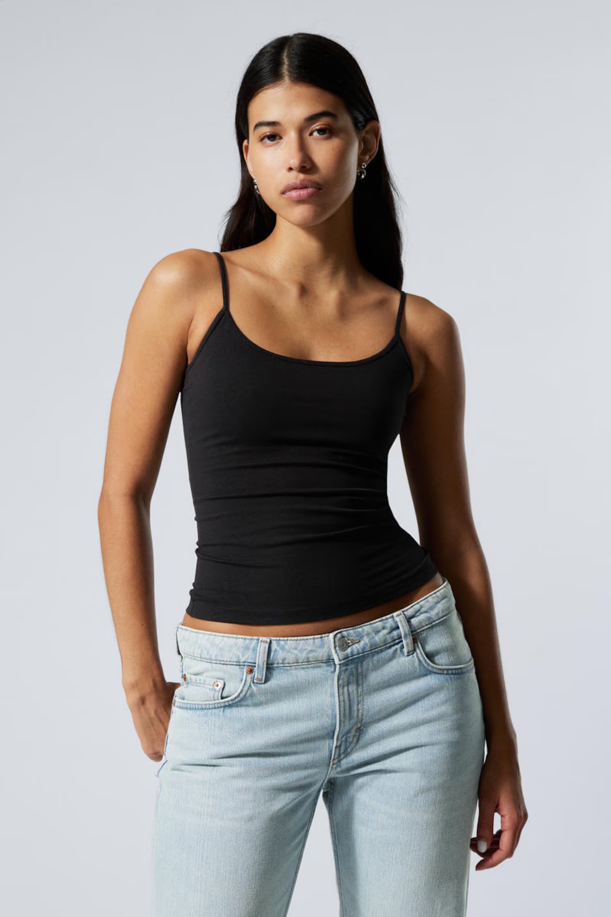 Weekday, FITTED STRAPPY SCOOP NECK SINGLET
