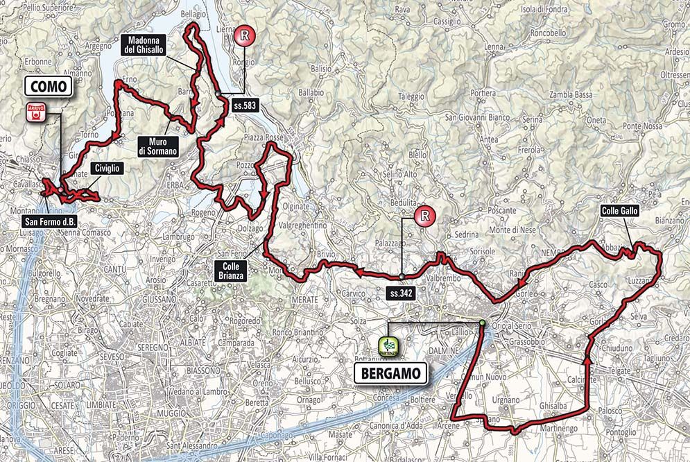 The route of the 2017 Il Lombardia