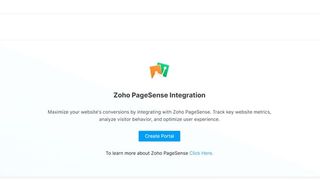 Zoho's webpage allowing for integration between platforms