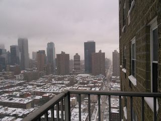 Hell's Kitchen roofs with snow