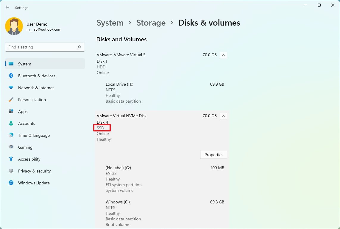 Check storage type