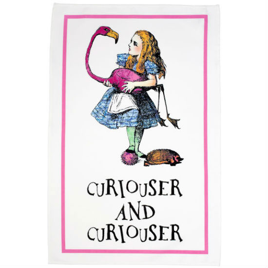 alice in wonderland tea towel