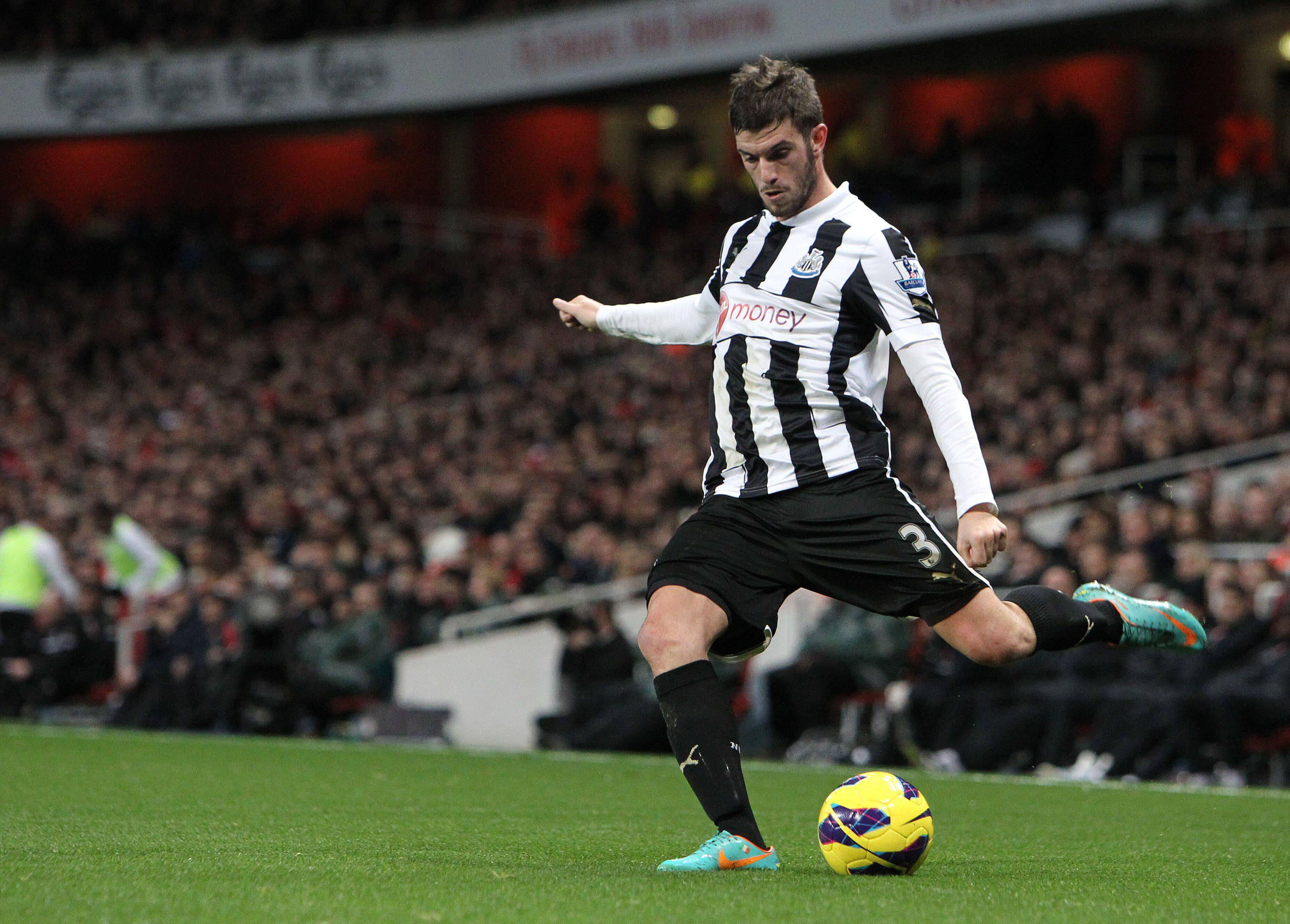 Davide Santon playing for Newcastle against Arsenal, December 2012