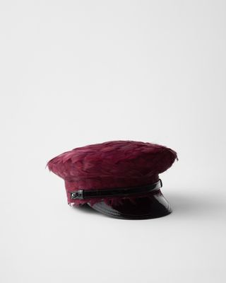 Patent Leather and Feather Hat