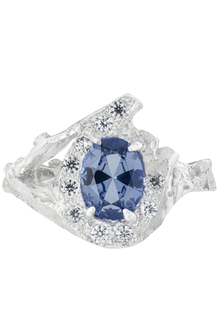 Maya Sapphire Diamond Engagement Ring - 18ct White Gold