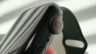 Apple Watch Series 7 review, close up of the case details
