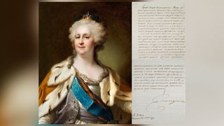 A portrait of Catherine the Great by Dmitry Levitsky and a letter from Catherine the Great on smallpox vaccination will go up for auction at MacDougall's Fine Art Auctions in London.