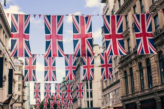 UK flags across the street