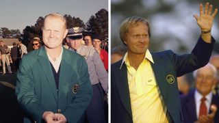 Jack Nicklaus in 1963 and 1986 after winning The Masters