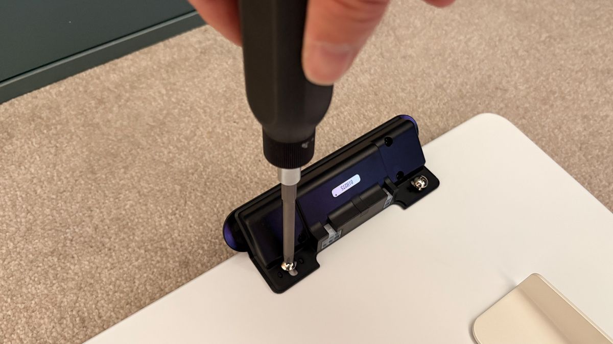 An Autonomous SmartDesk 5 being put together and installed in an office.